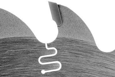 Närbild av en sågklinga